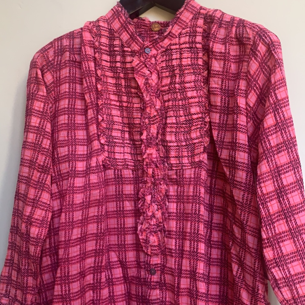 Free People Plaid Miles Tuxedo Shirt NWT - Picture 6 of 15
